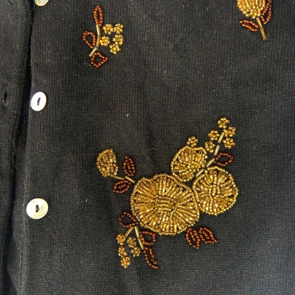 💥SALE💥 Berkeley Cashmere Black Beated Sz S P - Picture 5 of 15